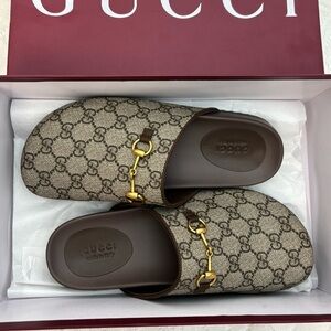 Gucci Brown Monogram Sandals